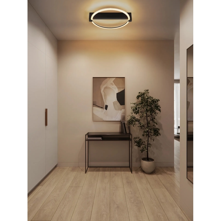 Globo - Plafonieră LED, 15W, 230V, lumină caldă 3000K, 41,4x38 cm, neagră