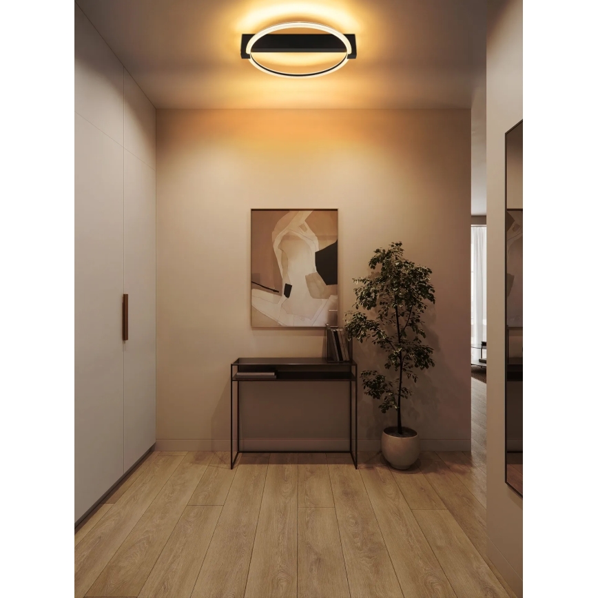 Globo - Plafonieră LED, 15W, 230V, lumină caldă 3000K, 41,4x38 cm, neagră