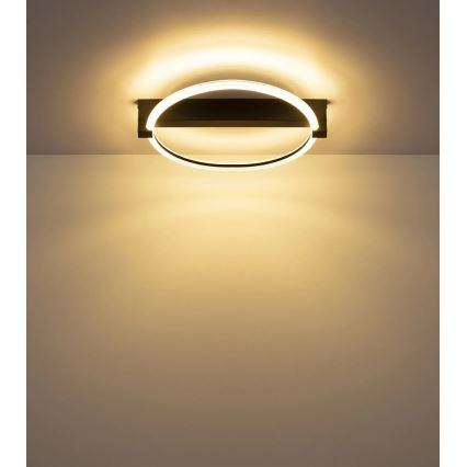 Globo - Plafonieră LED, 15W, 230V, lumină caldă 3000K, 41,4x38 cm, neagră
