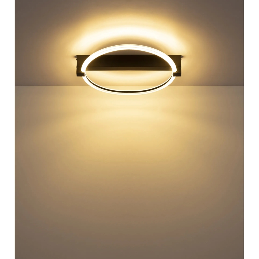 Globo - Plafonieră LED, 15W, 230V, lumină caldă 3000K, 41,4x38 cm, neagră