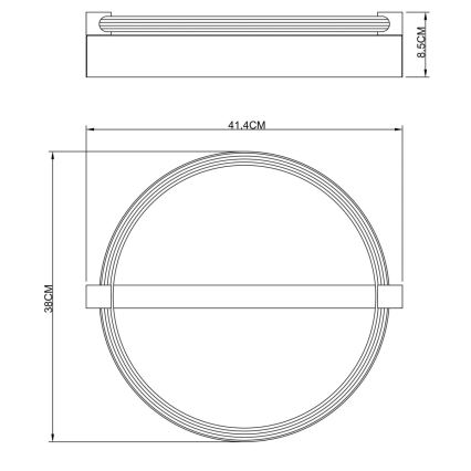 Globo - Plafonieră LED, 15W, 230V, lumină caldă 3000K, 41,4x38 cm, neagră