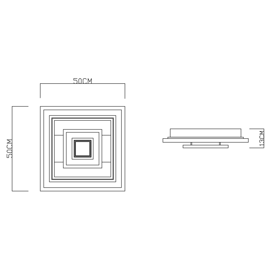 Globo - Plafonier LED reglabil intensitate LED/50W/230V 2700-6000K cu telecomandă