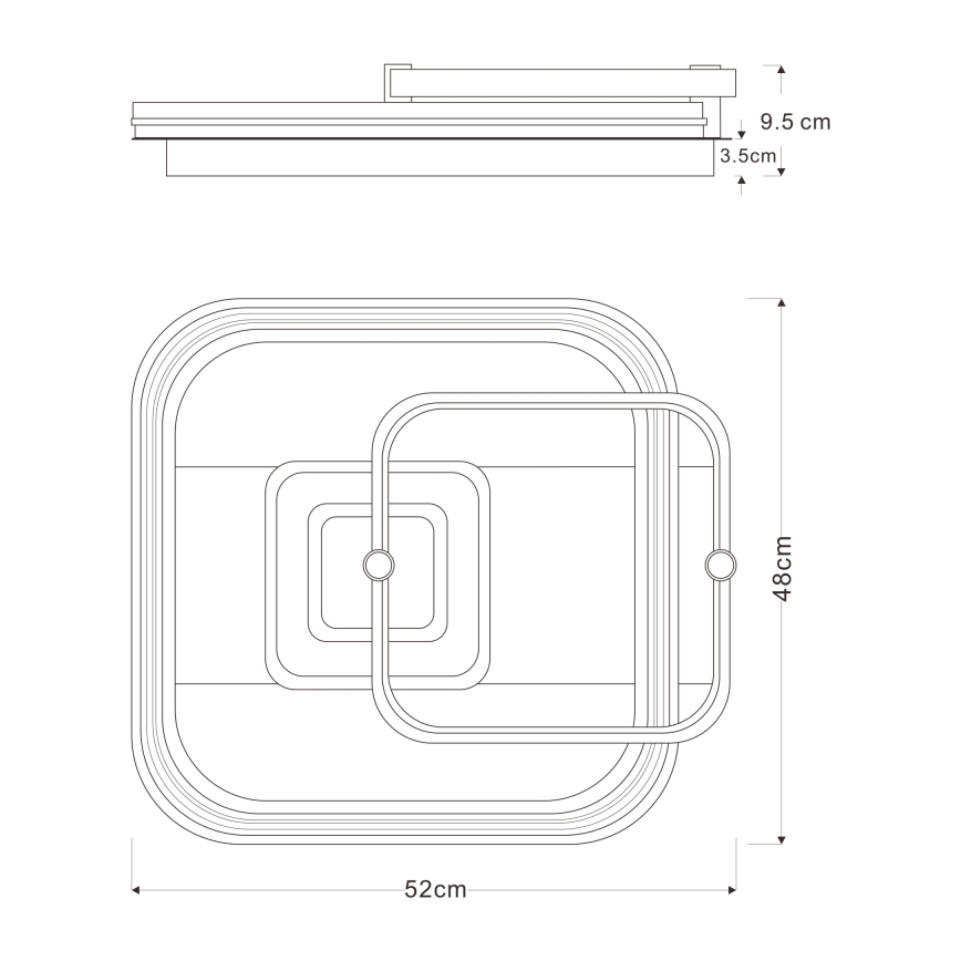 Globo 48459-48 - Plafonieră LED reglabilă ANI LED/48W/230V 2700-6000K 48x52 cm + telecomandă
