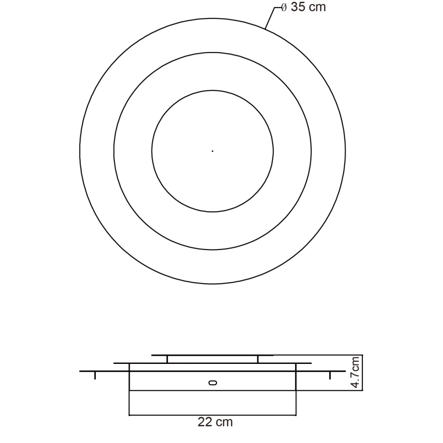 Globo - Plafonieră LED, 24W, 230V, 3000K, Ø 35 cm, aurie