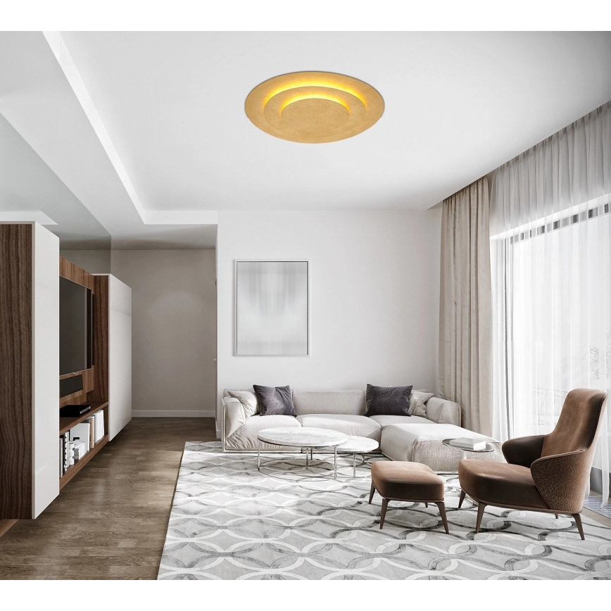 Globo - Plafonieră LED, 40W, 230V, 3000K (lumină caldă), Ø 49 cm, auriu