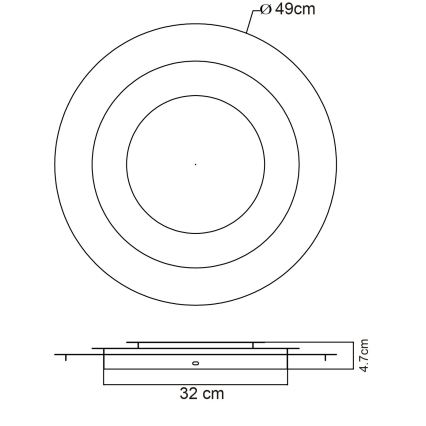 Globo - Plafonieră LED, 40W, 230V, 3000K (lumină caldă), Ø 49 cm, auriu