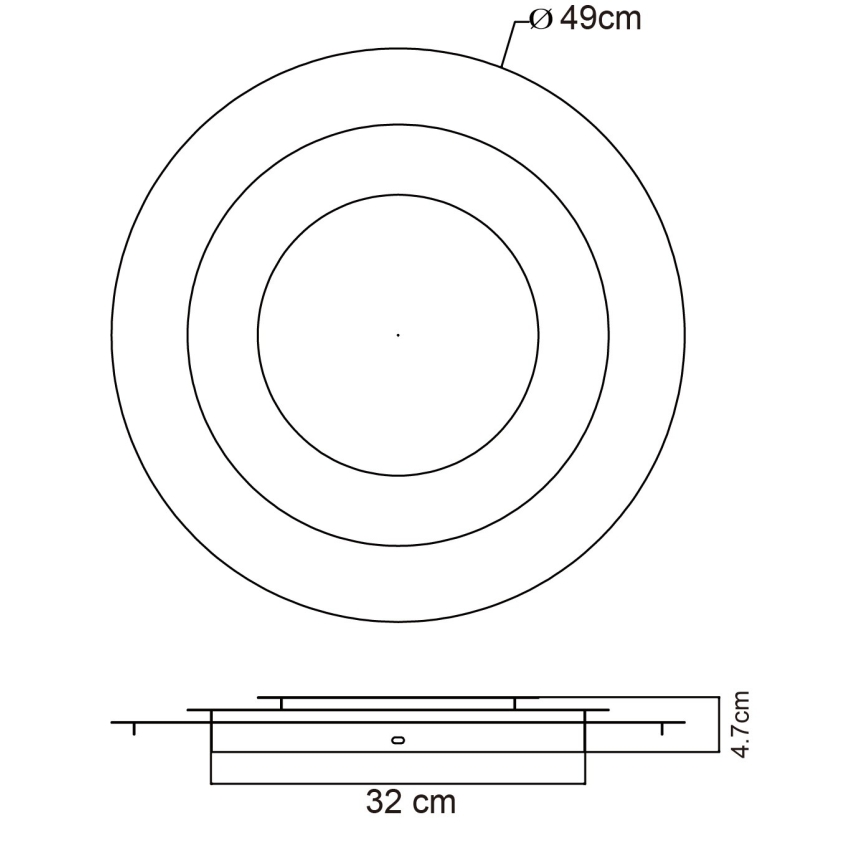 Globo - Plafonieră LED, 40W, 230V, 3000K (lumină caldă), Ø 49 cm, auriu