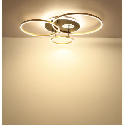Globo - Plafonieră LED dimabilă LED/54W/230V 2700-6500K 90x70 cm antracit/auriu + telecomandă