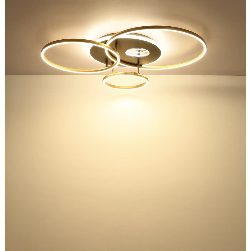 Globo - Plafonieră LED dimabilă LED/54W/230V 2700-6500K 90x70 cm antracit/auriu + telecomandă