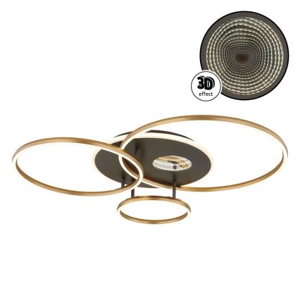 Globo - Plafonieră LED dimabilă LED/54W/230V 2700-6500K 90x70 cm antracit/auriu + telecomandă