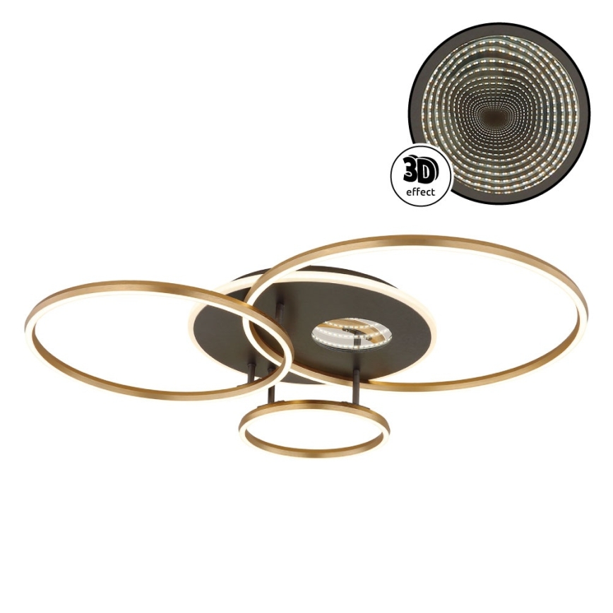 Globo - Plafonieră LED dimabilă LED/54W/230V 2700-6500K 90x70 cm antracit/auriu + telecomandă