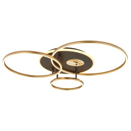 Globo - Plafonieră LED dimabilă LED/54W/230V 2700-6500K 90x70 cm antracit/auriu + telecomandă