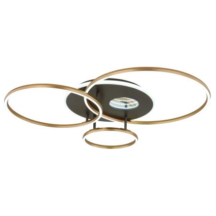 Globo - Plafonieră LED dimabilă LED/54W/230V 2700-6500K 90x70 cm antracit/auriu + telecomandă