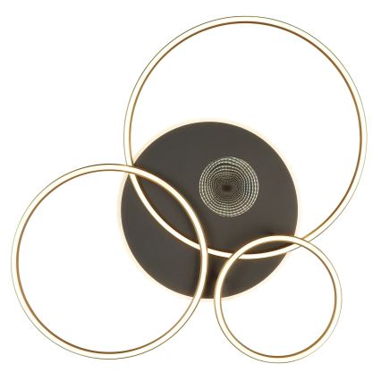 Globo - Plafonieră LED dimabilă LED/54W/230V 2700-6500K 90x70 cm antracit/auriu + telecomandă