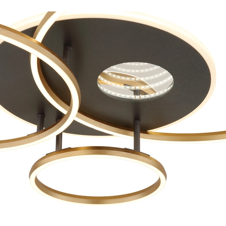 Globo - Plafonieră LED dimabilă LED/54W/230V 2700-6500K 90x70 cm antracit/auriu + telecomandă