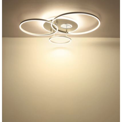 Globo - Plafonieră LED dimabilă LED/54W/230V 2700-6500K 90x70 cm culoare argintie + telecomandă
