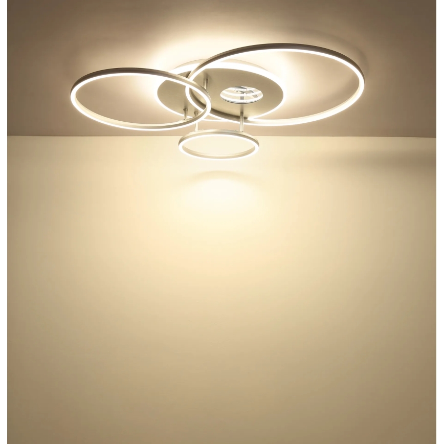 Globo - Plafonieră LED dimabilă LED/54W/230V 2700-6500K 90x70 cm culoare argintie + telecomandă
