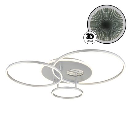 Globo - Plafonieră LED dimabilă LED/54W/230V 2700-6500K 90x70 cm culoare argintie + telecomandă