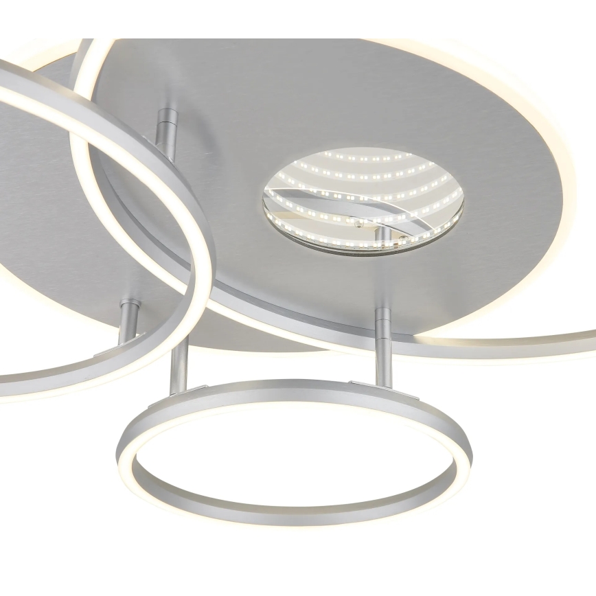 Globo - Plafonieră LED dimabilă LED/54W/230V 2700-6500K 90x70 cm culoare argintie + telecomandă