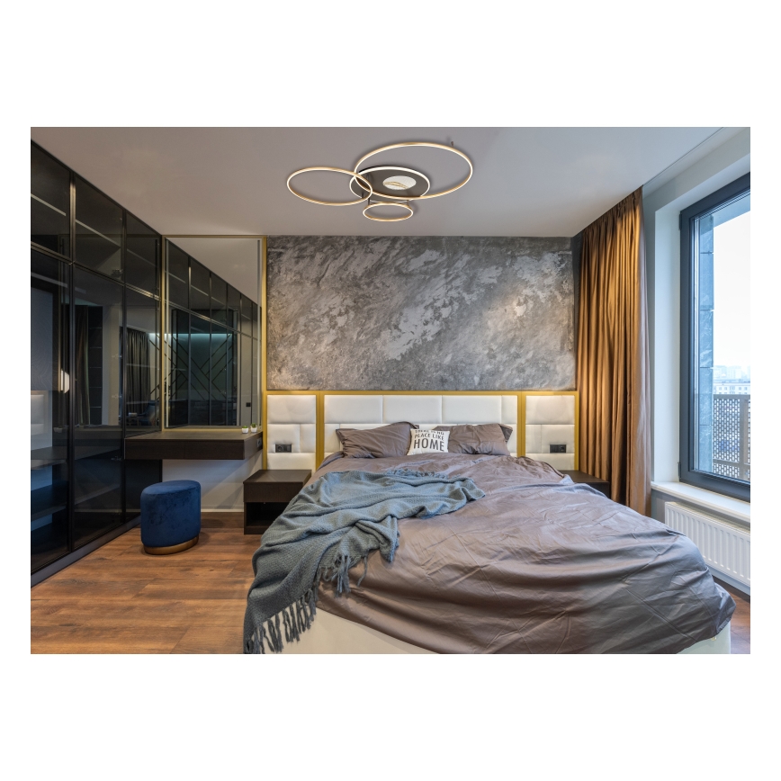 Globo - Plafonier LED dimabil 70W/230V 2700-6500K auriu + telecomandă