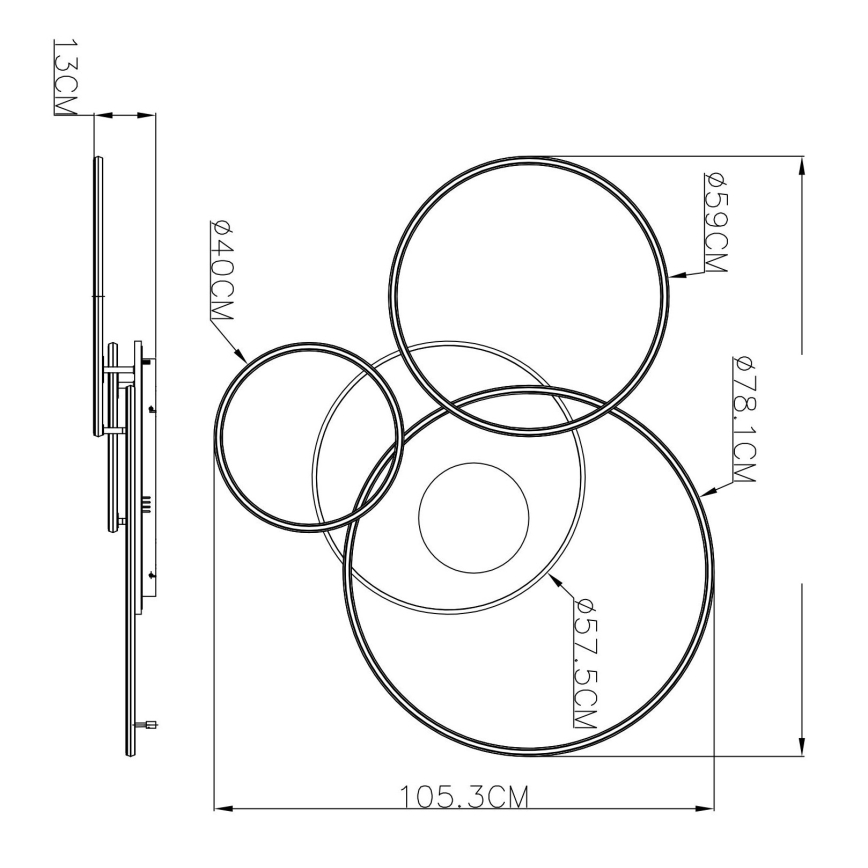 Globo - Plafonieră LED dimabilă LED/70W/230V 2700-6500K 105x26,5 cm albă + telecomandă