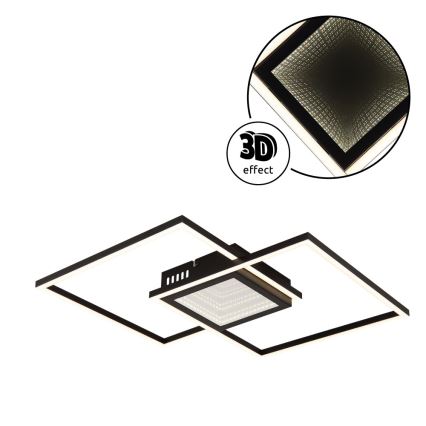 Globo - Plafonieră LED dimabilă LED/32W/230V 2700-6500K 42,6x42,6 cm neagră + telecomandă