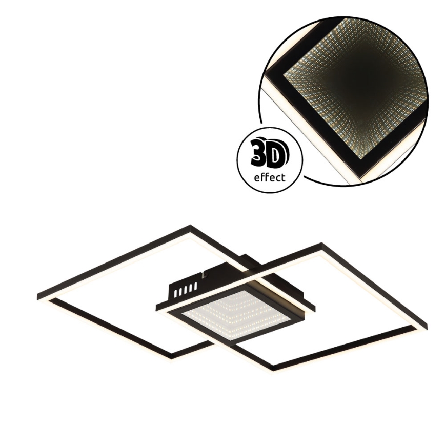 Globo - Plafonieră LED dimabilă LED/32W/230V 2700-6500K 42,6x42,6 cm neagră + telecomandă