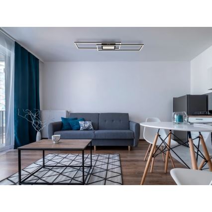 Globo - Plafonieră LED dimabilă LED/42W/230V 2700-6500K 19,6x96 cm neagră + telecomandă