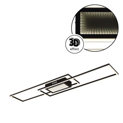 Globo - Plafonieră LED dimabilă LED/42W/230V 2700-6500K 19,6x96 cm neagră + telecomandă