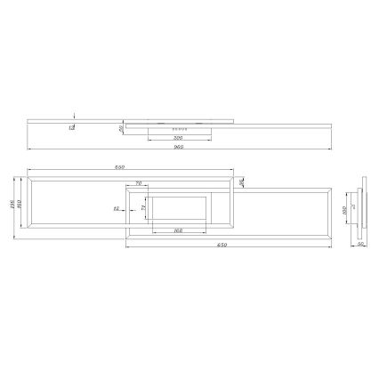 Globo - Plafonieră LED dimabilă LED/42W/230V 2700-6500K 19,6x96 cm neagră + telecomandă