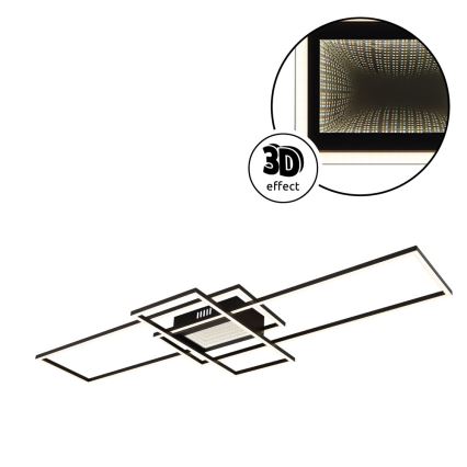 Globo - Plafonieră LED reglabilă LED/60W/230V 2700-6500K 42x110,8 cm neagră + telecomandă