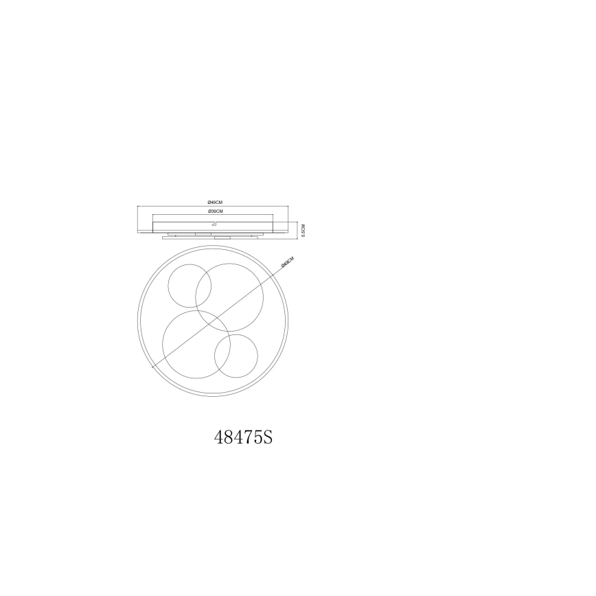 Globo - Plafonieră LED 40W, 230V, 3000K, Ø 49 cm