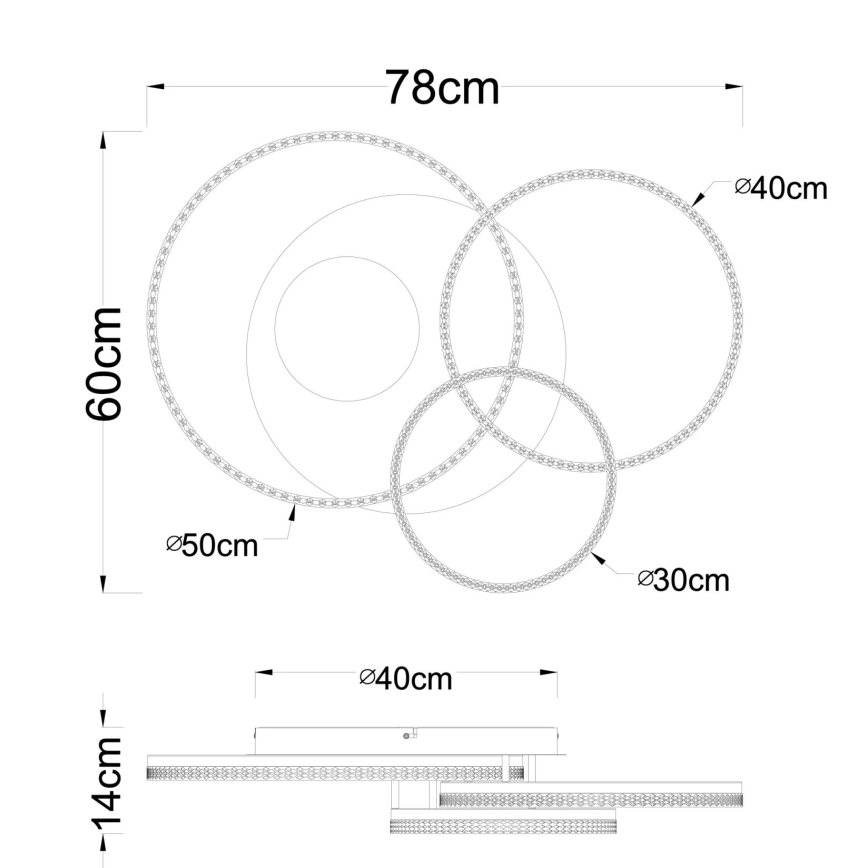 Globo - Plafonieră LED 40W/230V 3000K 78x60 cm bej