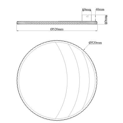 Globo - Plafonieră LED 40W/230V 3000/4000/6000K diam. 52 cm aurie