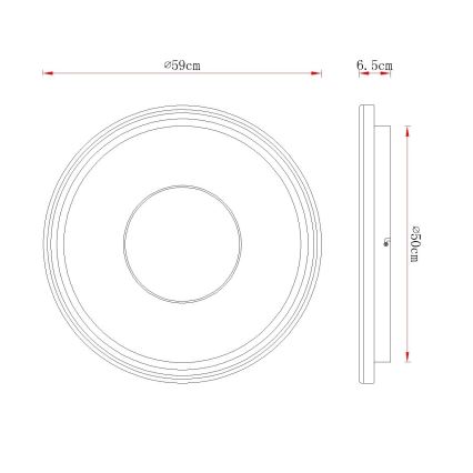 Globo - Plafonieră de tavan LED dimabilă LED/60W/230V 2700-6000K Ø 59 cm alb/crem + telecomandă