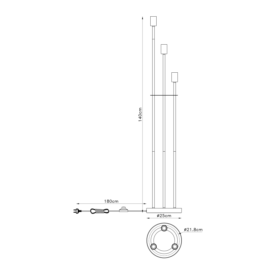 Globo - Lampadar 3xE27/60W/230V