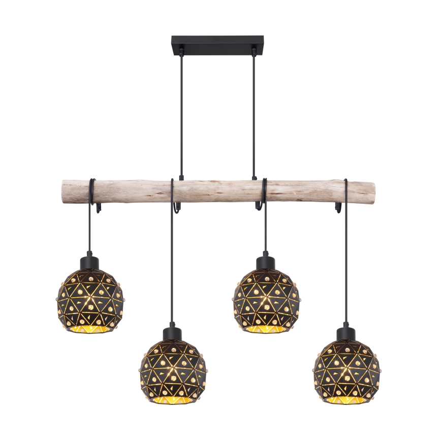 Globo 54029-4H - Candelabru suspendat pe cablu JODIE 4xE27/40W/230V bej/negru