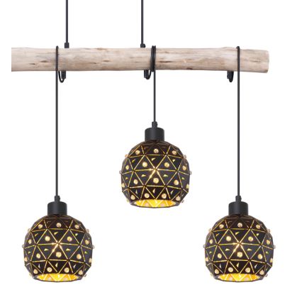 Globo 54029-4H - Candelabru suspendat pe cablu JODIE 4xE27/40W/230V bej/negru