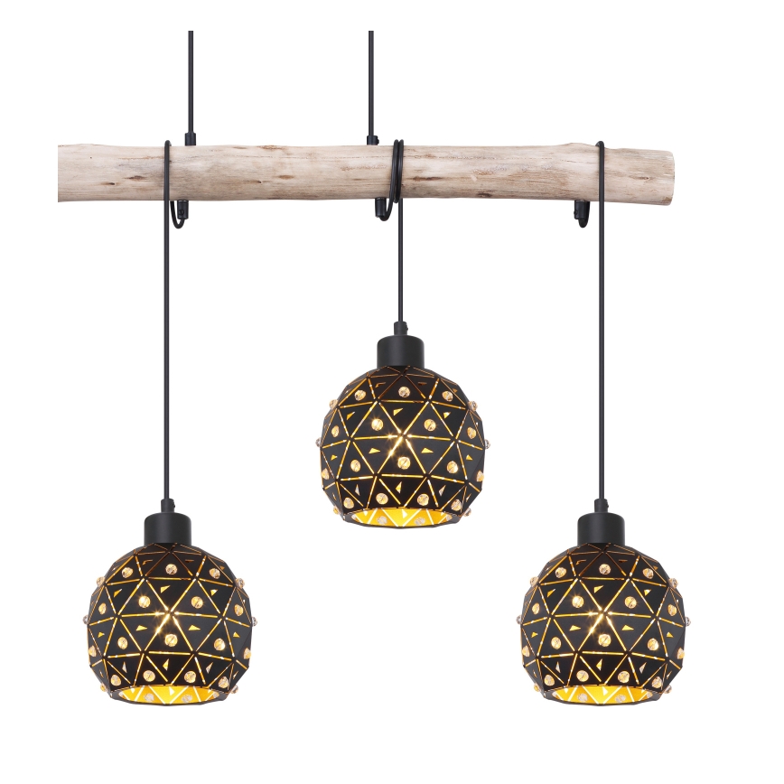 Globo 54029-4H - Candelabru suspendat pe cablu JODIE 4xE27/40W/230V bej/negru