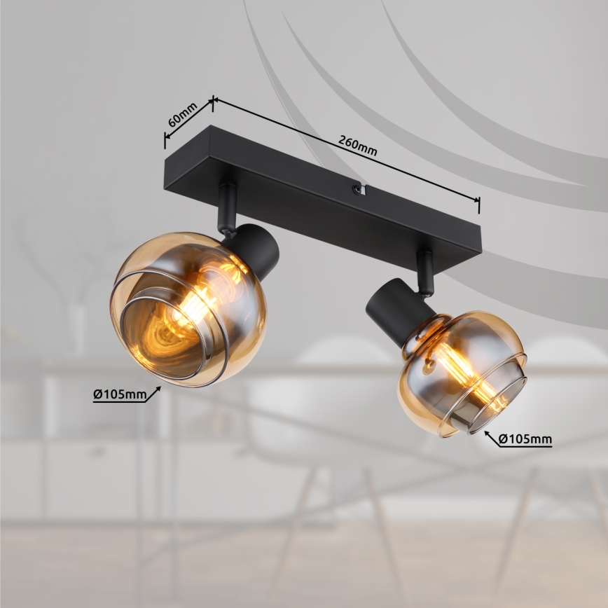 Globo - Lampă spot 2xE14/40W/230V neagră