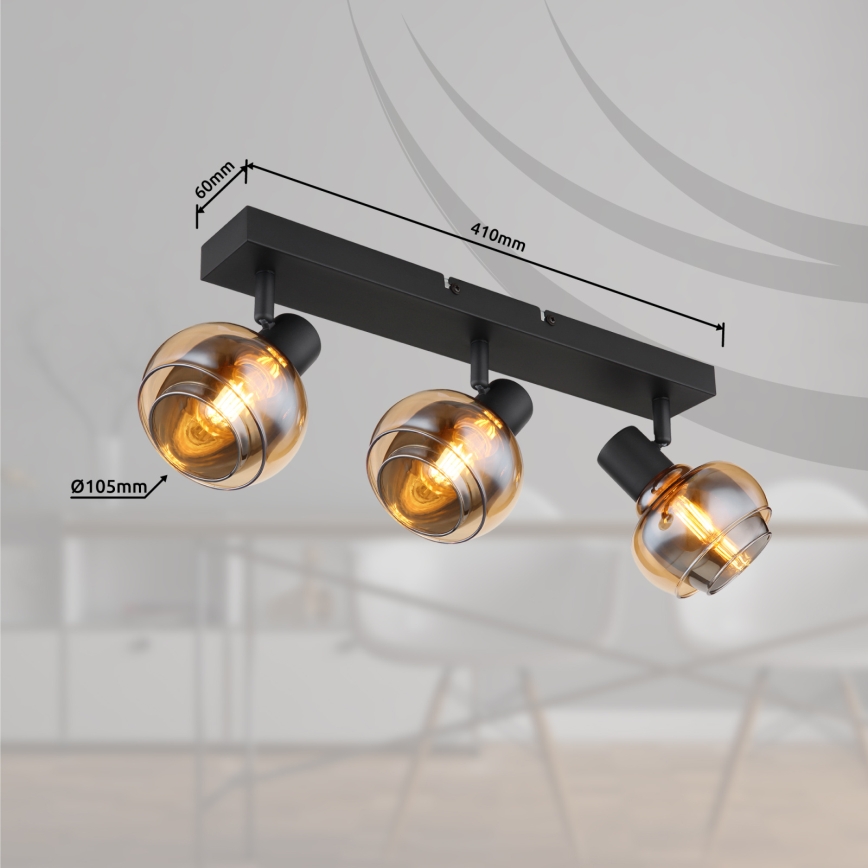 Globo - Corp de iluminat cu spoturi 3xE14/40W/230V negru
