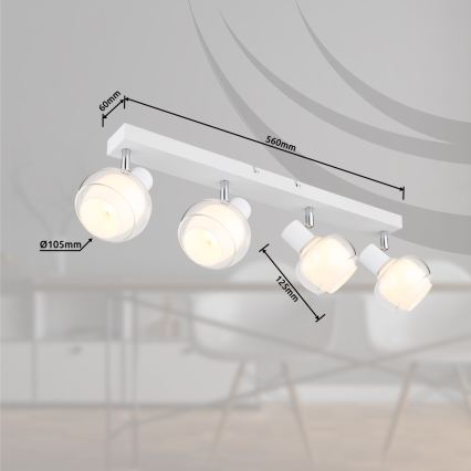 Globo - Corp de iluminat tip spot 4xE14/40W/230V, alb