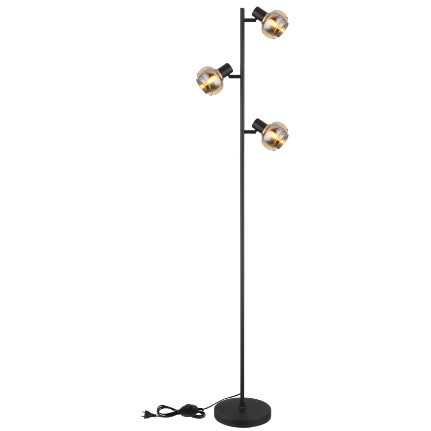 Globo - Lampă de podea 3xE14/40W/230V neagră