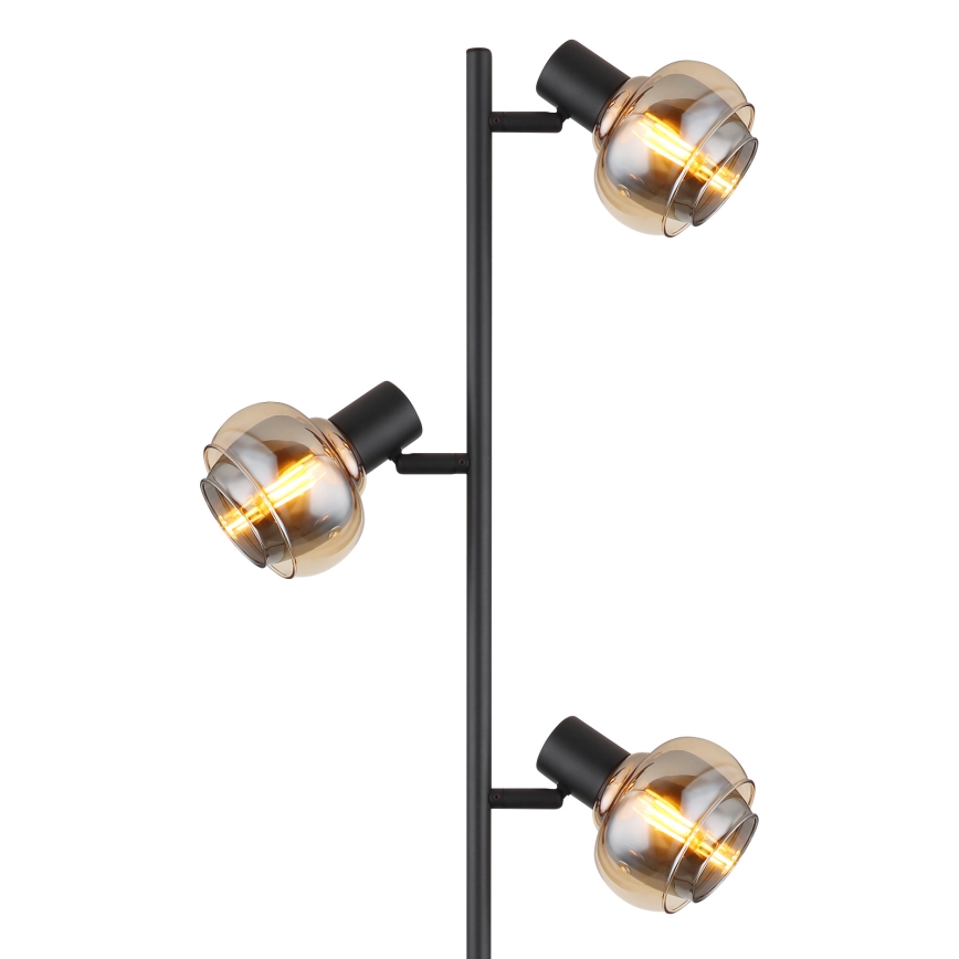 Globo - Lampă de podea 3xE14/40W/230V neagră