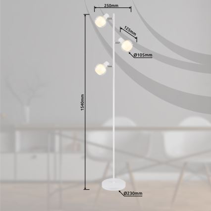 Globo - Lampă de podea 3xE14/40W/230V albă