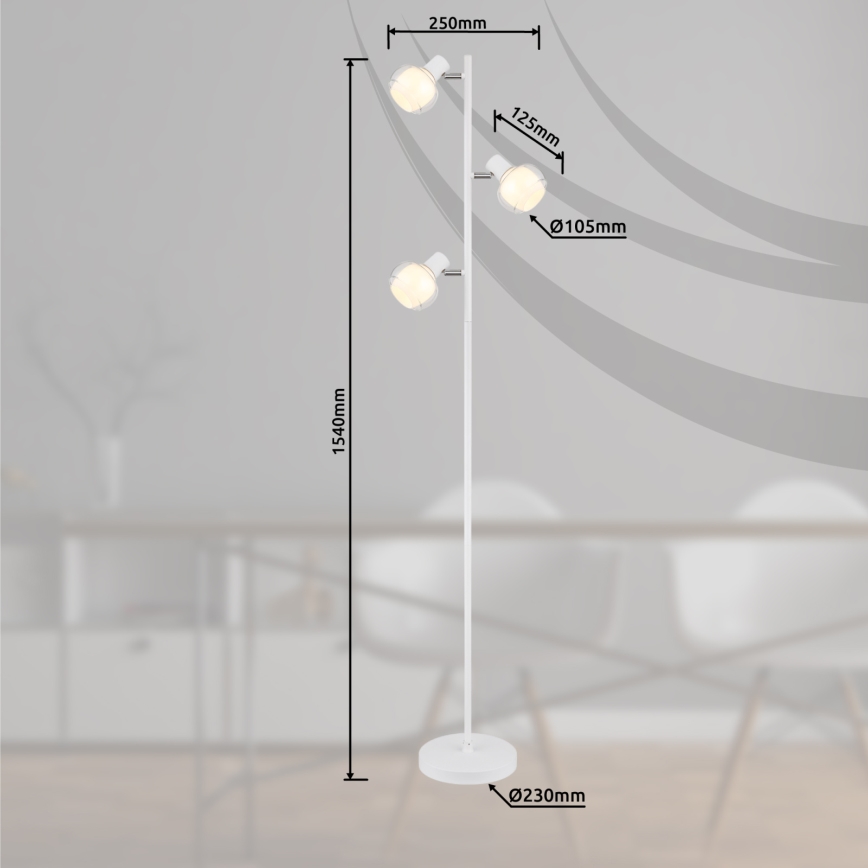 Globo - Lampă de podea 3xE14/40W/230V albă