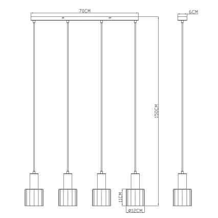 Globo - Lustru suspendat pe cablu 4xE27/40W/230V