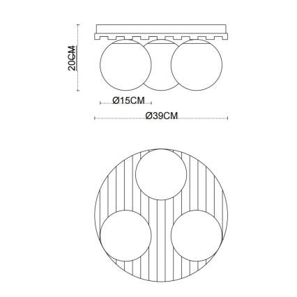 Globo - Plafonieră 3xE27/40W/230V diam. 39 cm maro/fumuriu