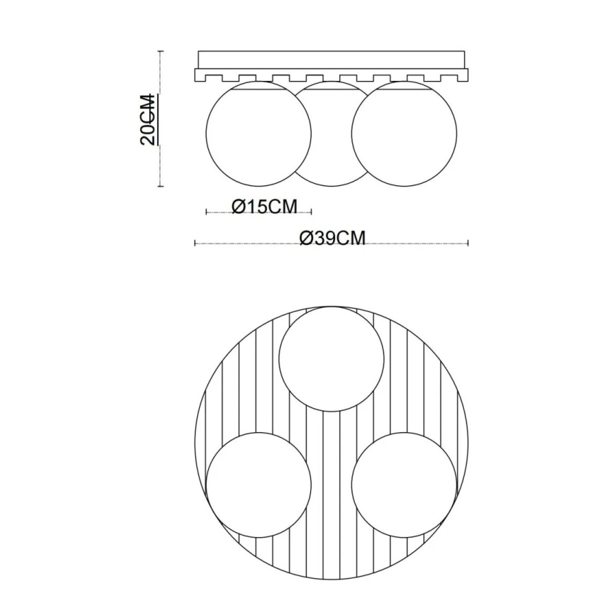 Globo - Plafonieră 3xE27/40W/230V diam. 39 cm maro/fumuriu