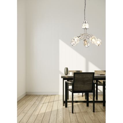 Globo - Candelabru LED suspendat pe lanț 5xE14/40W/230V + LED/5W